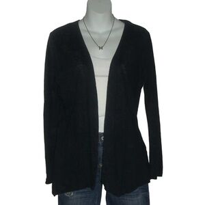 J. Jill Cardigan Love Linen Open Front Duster Gray Coastal Grandmother Beach S